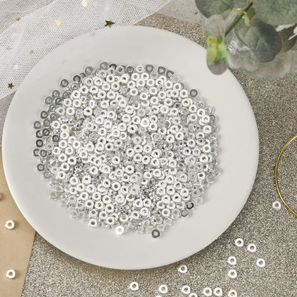 1500pcs 6mm Flat Round Spacer Beads Disc Loose Jewelry Making Beads for DIY Bracelet Necklace Earring Craft Supplies, Gold & Silver