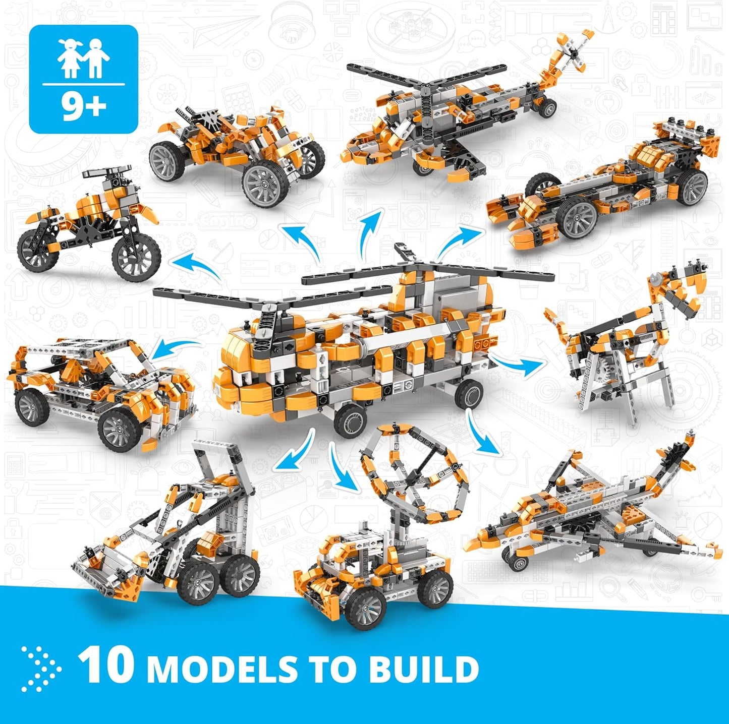 ENGINO- Inventor STEM Toys, Robotorized GinoBot, Construction Toys for Kids 9+, STEM Building Toys, STEM Projects, Gifts for Boys & Girls