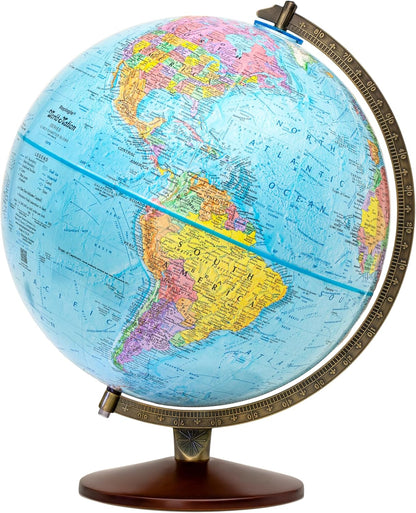 Replogle Illuminated World Globe with Stand, 12 Inch diamteter light up globe with 3-D Raised Relief Texture. Perfect for Children And Kid's Classroom and home Decor, Made In USA