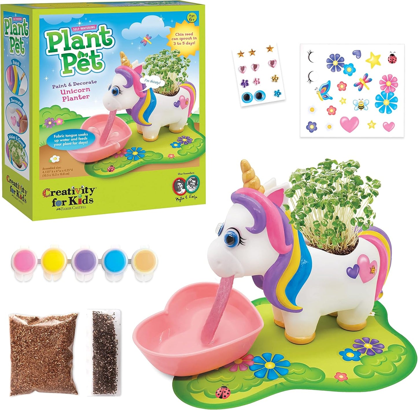 Creativity for Kids Dinosaur Self Watering Plant Pet, Kids DIY Kit, Dinosaur Crafts for Boys, Easter Basket Stuffers (Ages 6+)