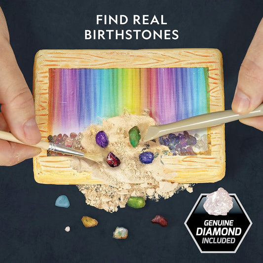 National Geographic Gigantic Gemstone Dig Kit – Excavate 100 Real Gems from a Giant Dig Brick, Gem Mining Kit for Kids, STEM Rock Collection Activity, Includes Tools & Learning Guide