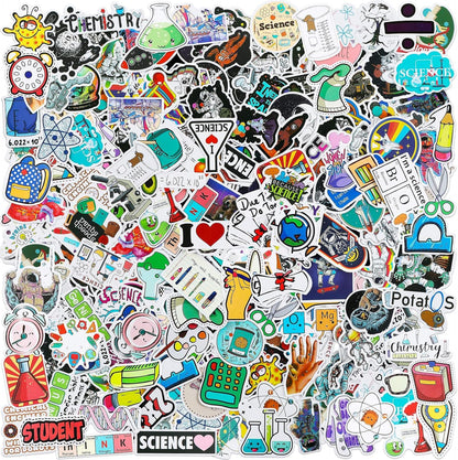 Zonon 200 Pcs Science Stickers for Students Kids Science Teachers Must Haves Chemistry Biology Physics Stickers Classroom Decor Decals for Laptop Water Bottle Notebook Decor(Classic Style)