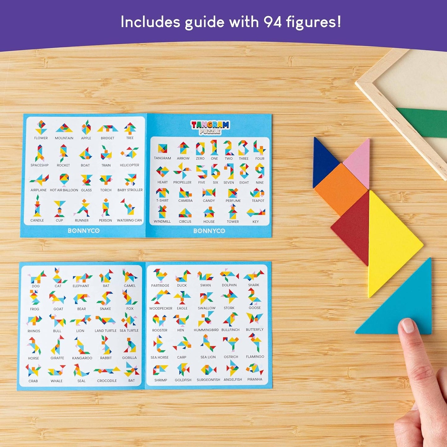 BONNYCO Tangram Puzzle Wooden Pack 30 Kids Party Favors. Goodie Bags Stuffers for Kids 3-5 4-8, Return Gifts for Birthday Party. Goody Bag Stuffers, Pinata Filler Toys Bulk. Classroom Prizes, Rewards