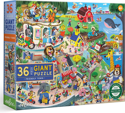 eeBoo 36 Piece Giant Floor Puzzle - Dinosaur Alphabet Children's Puzzle ABC & Dino Themed, Large Pieces for Small Hands to Develop Motor Skills