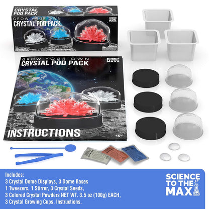 Crystal Growing Kit for Kids - STEM Science Kit for Kids Boys and Girls & Adults - 3 Display Crystal Dome Displays - Educational Science