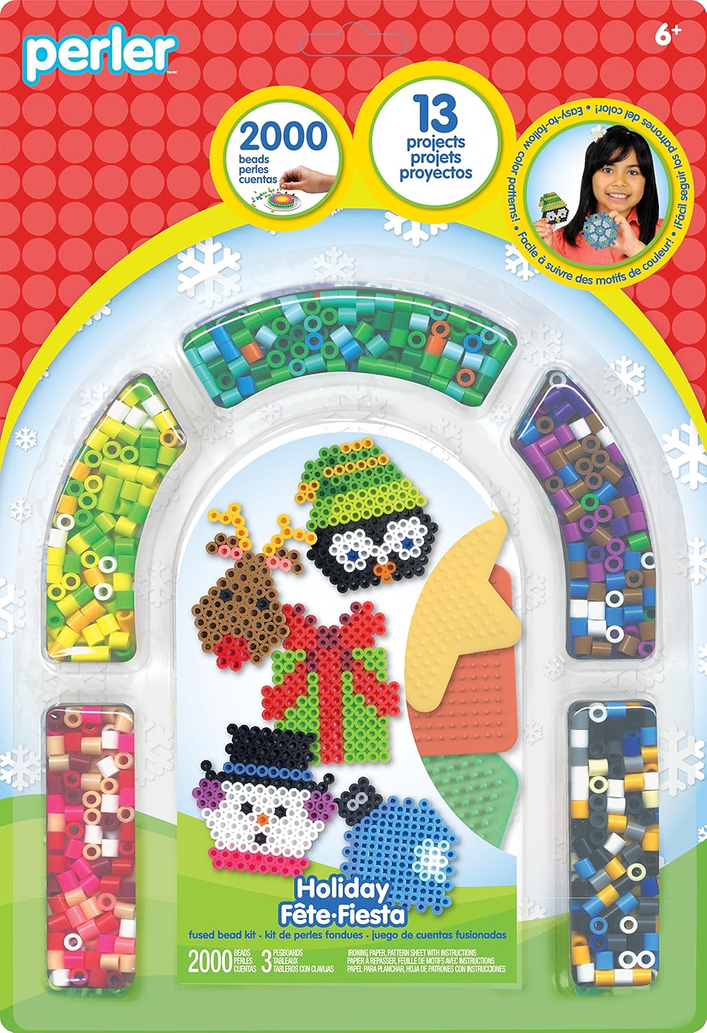 Perler Beads 'Geometric Shapes' Fuse Bead Activity Kit for Kids Crafts, 2004 pcs