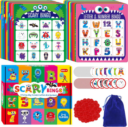 SpriteGru Multiplication & Division Bingo Game, 480 Math Problems, 2 Educational Math Board Game for Kindergarten and Preschool Kids 4-8, Perfect for Classroom & At Home (Up to 25 Players)