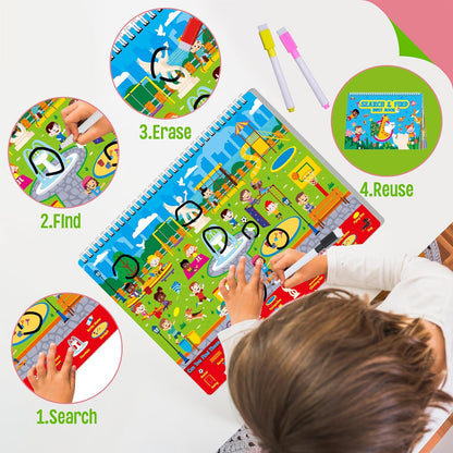 SpriteGru Dry Erase Mazes Game Pad, 30 Mazes Reusable & Erasable Book, Fun Brain Challenge Games Interesting Educational Toy and Learning Tool for Road Trip Airplane Travel