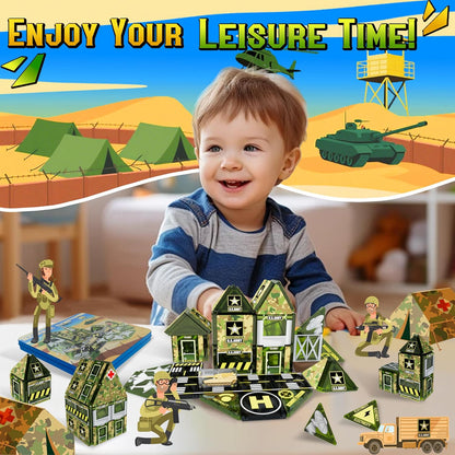 40PCS Mini Magnetic Tiles – City Road Building Blocks Set in Iron Case, Portable STEM Travel Toys for Toddlers, Quiet On-the-Go Activities & Preschool Learning for Kids