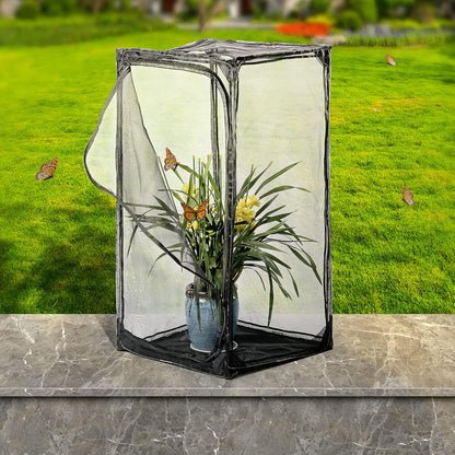 30" Heavy Duty Monarch Butterfly Habitat, Outdoor Collapsible Insect Mesh Cage Terrarium Pop-up with Zipper Protection and Unzip Bottom