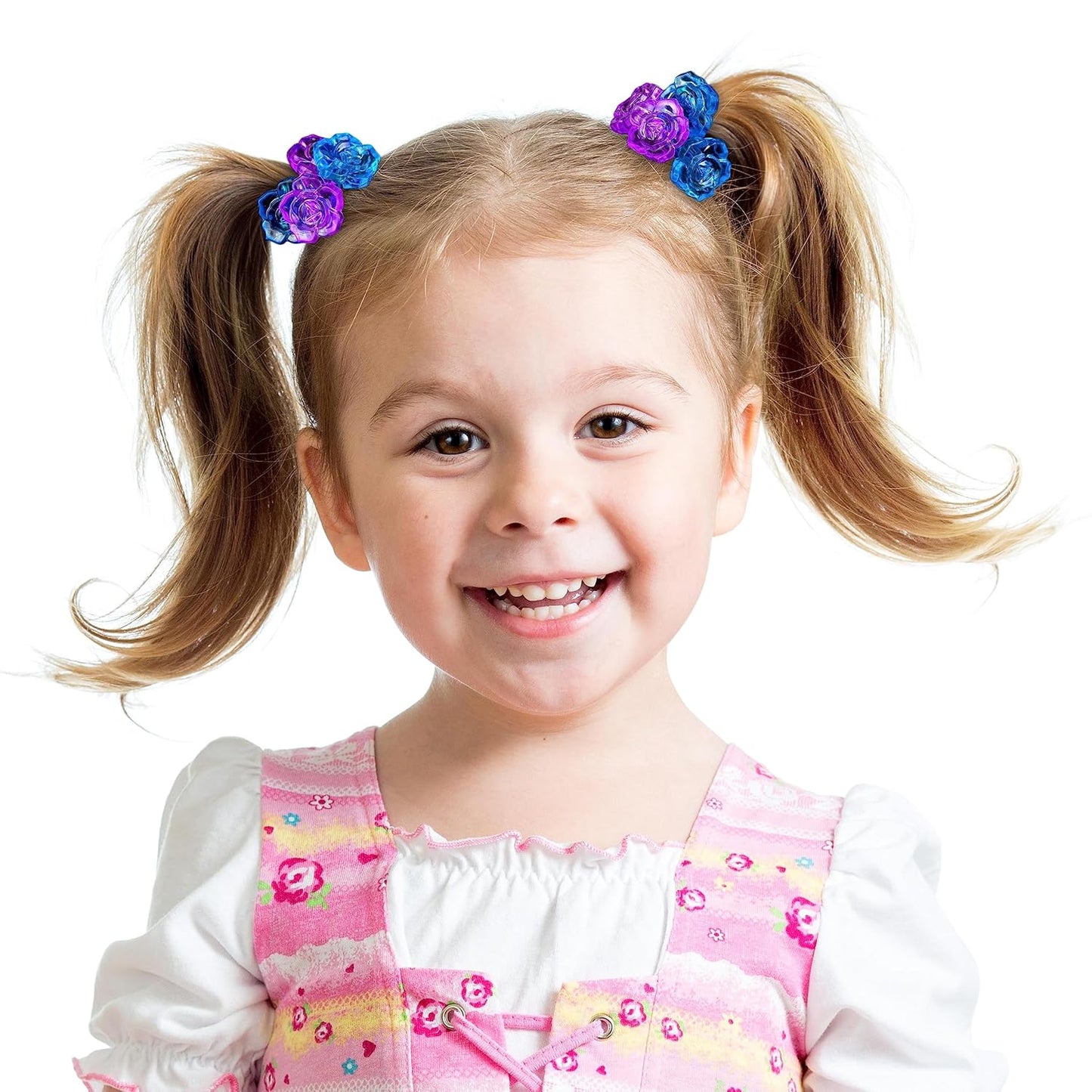 20pc Ponytailers Balls Elastics 18mm Round Opaque Multicolored Twin Beads Bauble Holders Toddler Kids Braiding Styling