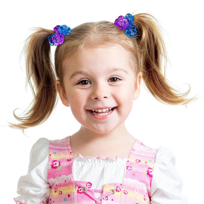 20pc Ponytailers Balls Elastics 18mm Round Opaque Multicolored Twin Beads Bauble Holders Toddler Kids Braiding Styling