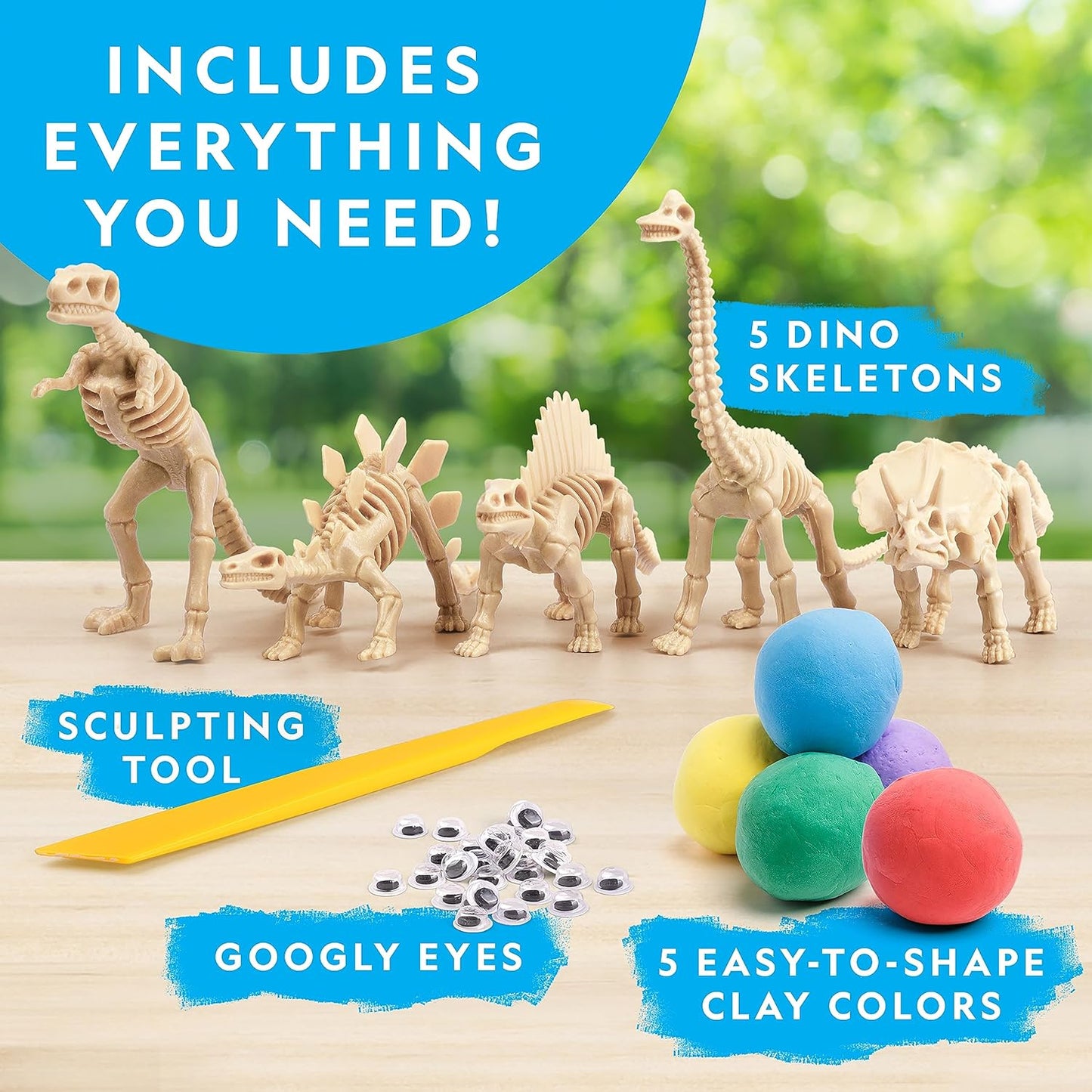 National Geographic Giant Dinosaur Egg Activity Kit – 15+ Dino Crafts, Painting Cars, Clay Models, Dig Brick, Stickers & Learning Guide, Dinosaur Science Toy for Boys & Girls