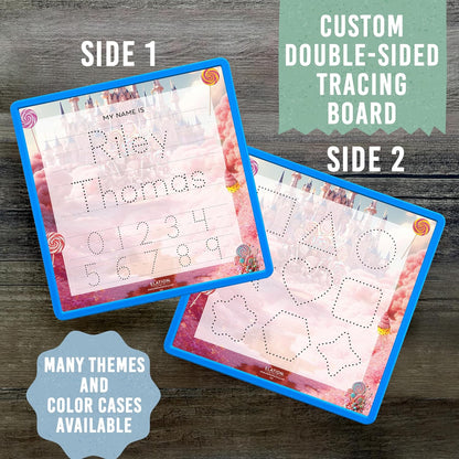Kid's Name Tracing Board | Dry Erase Letter Tracing | Reusable Name Board | Alphabet Letters | Personalized | Candy Theme
