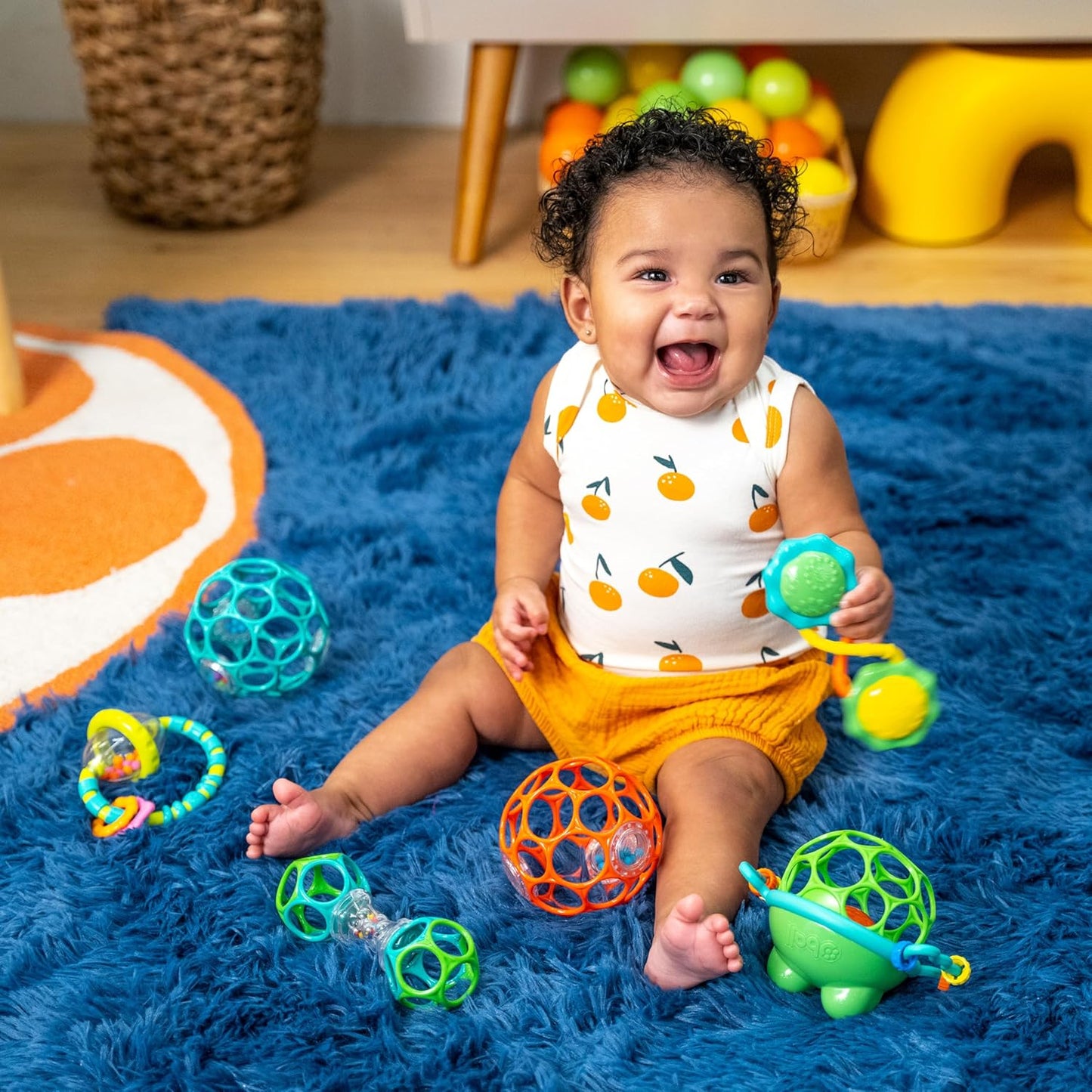 Bright Starts Soothers & Shakers 7pc Gift Set - BPA-Free Baby Rattles, Teethers and Stroller Toys, Unisex, Newborn+
