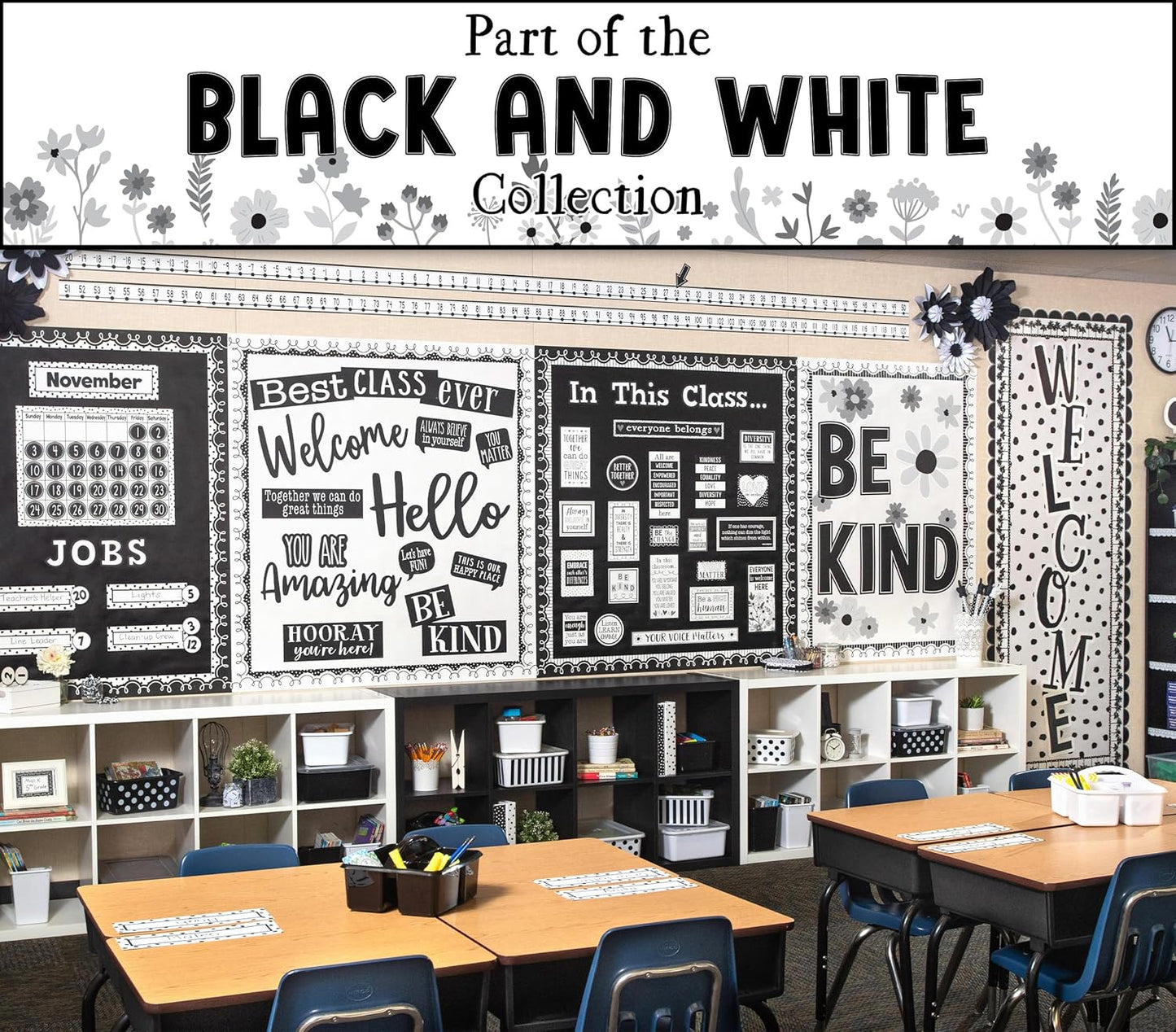 Teacher Created Resources Black and White Numbers Magnetic Accents (TCR77589)