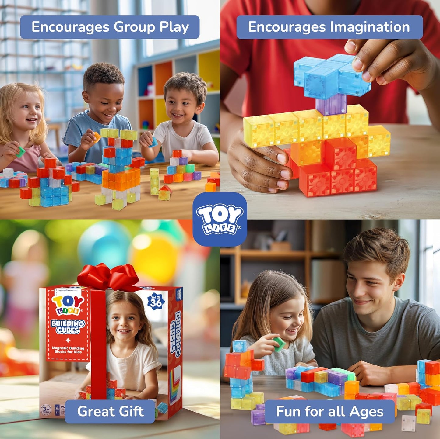 64PCS Magnetic Blocks, Magnetic Building Blocks for Kids Ages 3 4 5 6 Year Old, Magnet Cubes, Autism Montessori Toys, Preschool STEM Educational Sensory Magnet Toys Gifts for Kids 3-5 4-8