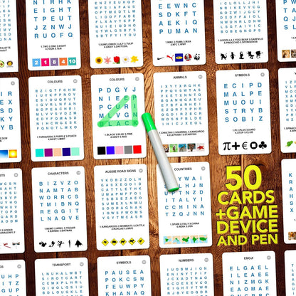 100 PICS Brain Teasers Travel Game - Solve 100 Puzzles | Flash Cards with Slide Reveal Case | Card Game, Gift, Stocking Stuffer | Hours of Fun for Kids and Adults | Age 6+