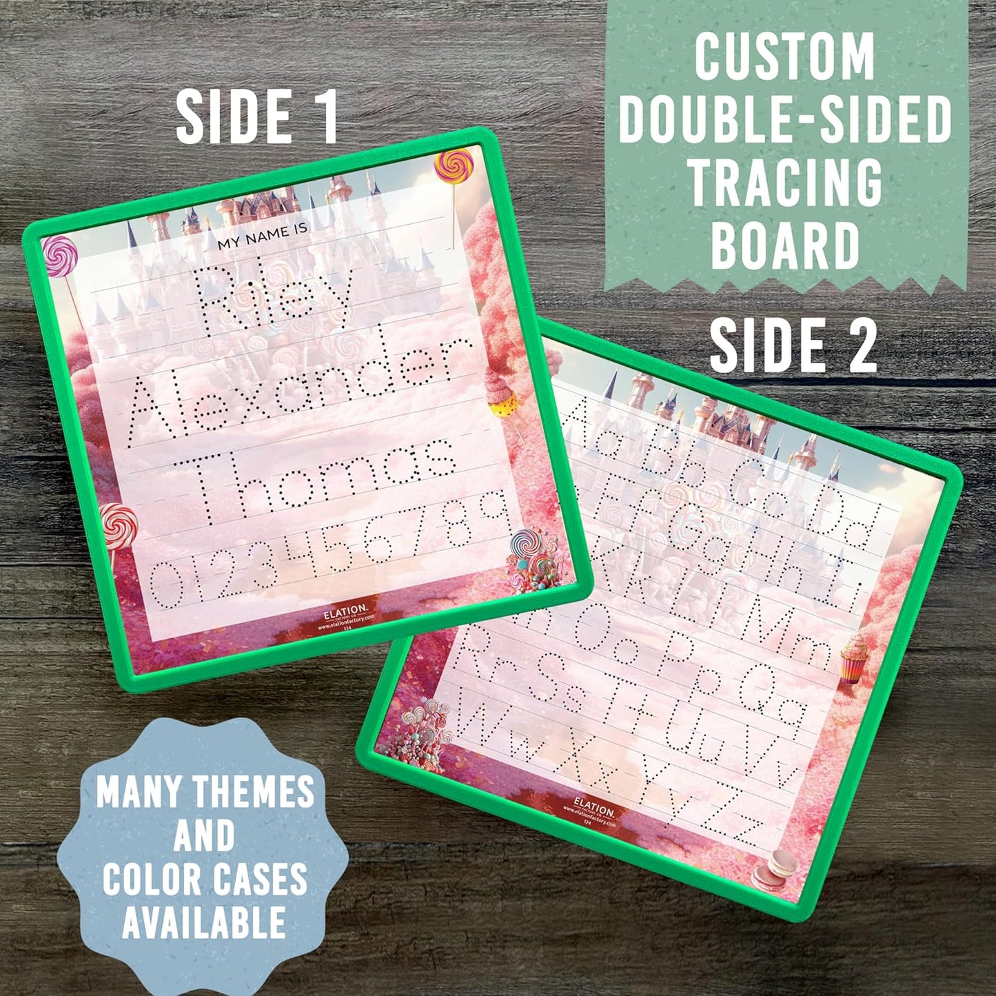 Kid's Name Tracing Board | Dry Erase Letter Tracing | Reusable Name Board | Alphabet Letters | Personalized | Candy Theme