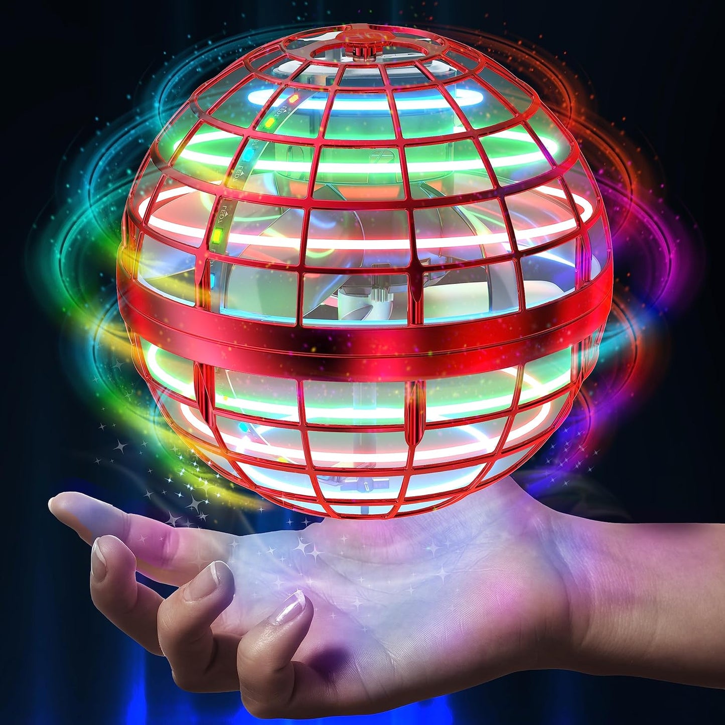 AMERFIST Flying Orb Ball Toy,Cosmic Globe Boomerang Hover Ball Galactic Fidget Spinner, Hand Drone Orbit, Cool Toys Gift for 6 7 8 9 10+ Year Old Boys Girls Teens Outdoor Toys(Pink)