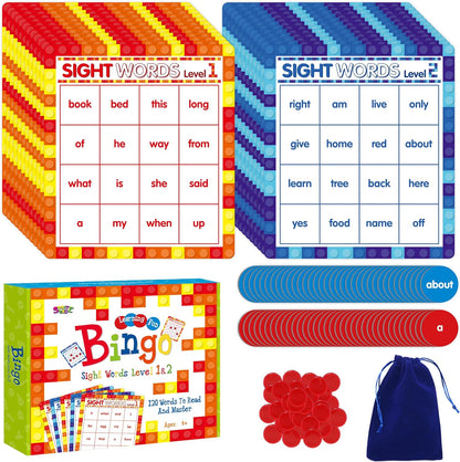 SpriteGru Multiplication & Division Bingo Game, 480 Math Problems, 2 Educational Math Board Game for Kindergarten and Preschool Kids 4-8, Perfect for Classroom & At Home (Up to 25 Players)