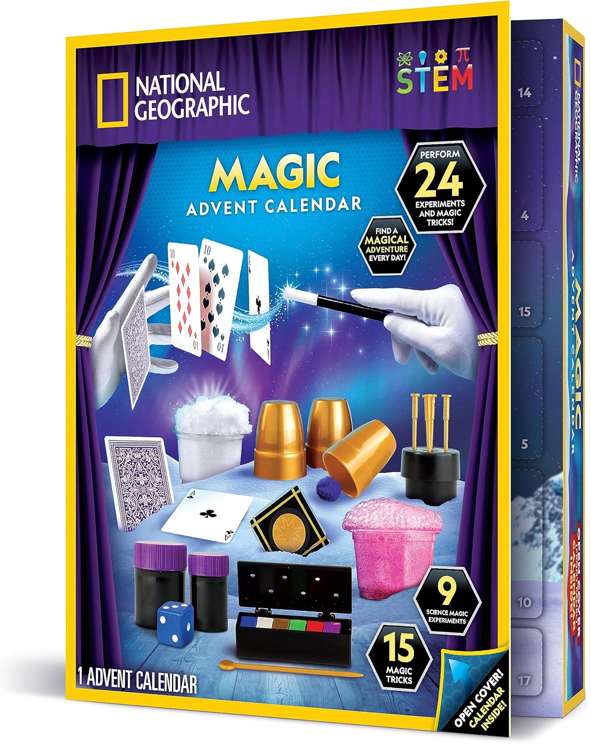 NATIONAL GEOGRAPHIC 2026 Science Kit & Rock Collection Advent Calendar – Jumbo Advent Calendar with 24 Days of Science Experiments, Gemstones & More for Kids, STEM Projects for Kids Ages 8-12