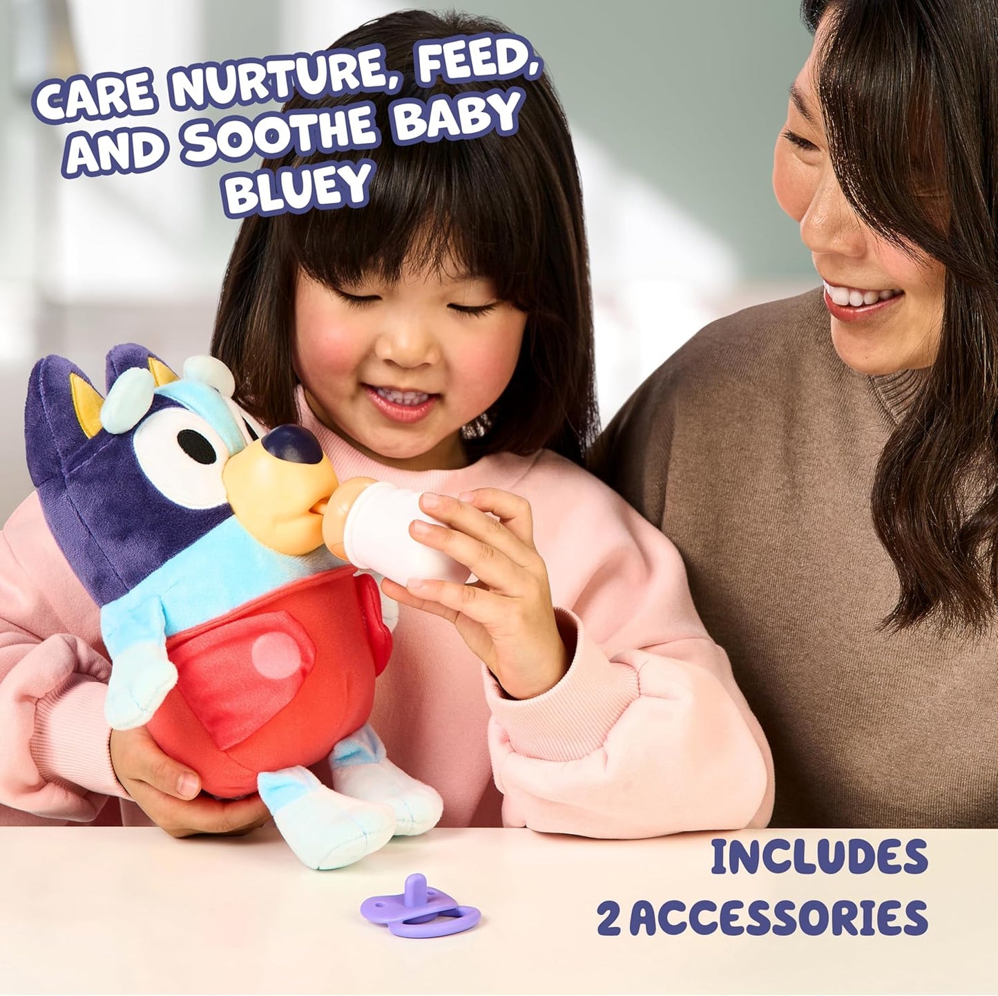 Dress & Play Baby Bluey Plush, Button, Zip, Buckle and Tie, Learn to Dress Dolls for Toddlers Ages 3+, Fine Motor Skills Buckle Toys
