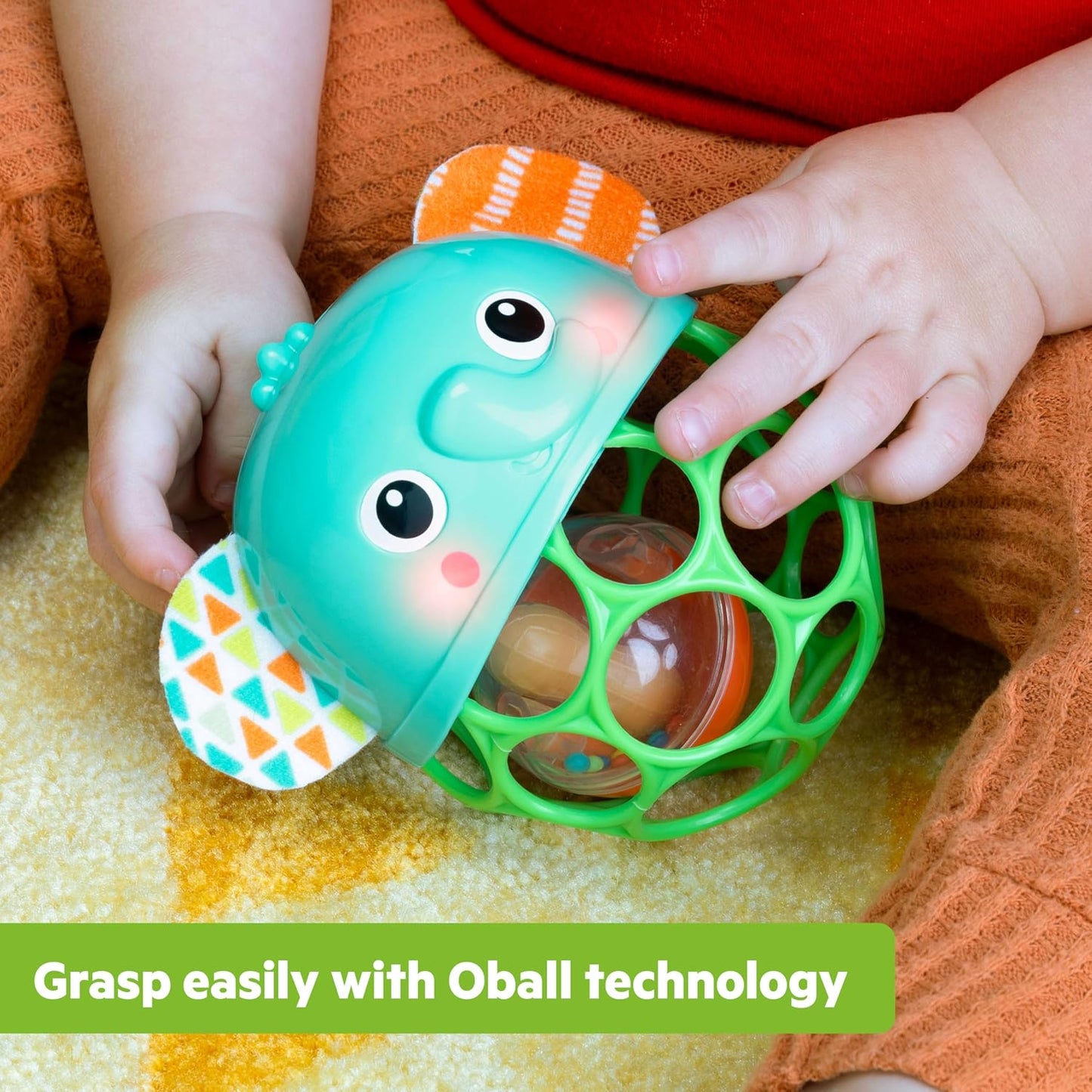 Bright Starts Oball Musical Toy, Jingle & Shake Pal, BPA-Free Easy-Grasp Baby Rattle Toy, Ages Newborn+