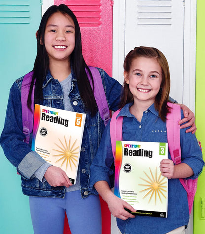 Spectrum Reading Comprehension Grade 5 Workbooks, Ages 10 to 11, 5th Grade Reading Comprehension, Nonfiction and Fiction Passages, Summarizing Stories and Identifying Themes - 174 Pages