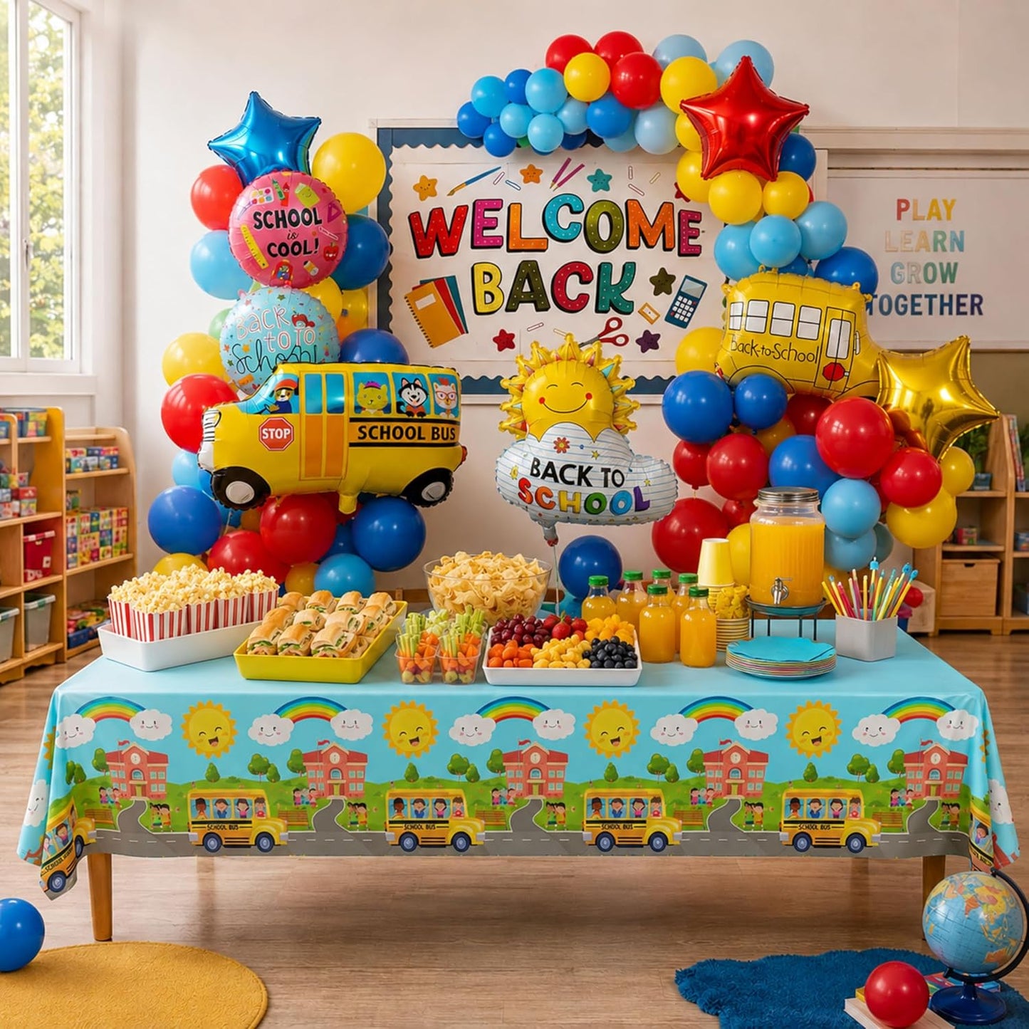 Blue Orchards Science Table Covers (Pack of 3) - 54"x108" XL - Science Birthday Party Decorations, Chemistry Party, Laboratory Theme Table Cloth