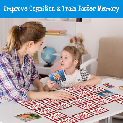Hebayy Wild Animal Matching Game, 80 PCS Realistic Animal Memory Matching Cards for Toddlers 40 Pairs Real Animal Memory Cards Educational Toys for Preschool Boys & Girls 4 5 6 Years Old