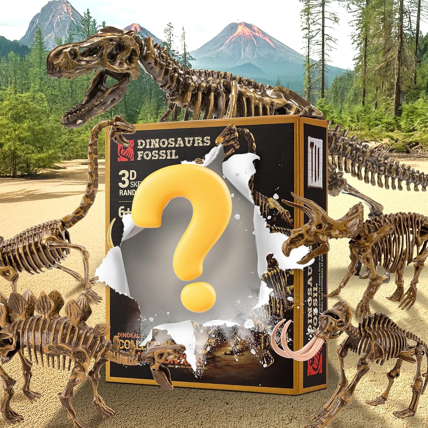 VIBIRIT Dig Up Dinosaurs Skeleton Set,Dinosaur Digging Fossil Kit Model Toys,Excavation Kits for kids5-12year,Educational Realistic Toys for Kids,Boys,Girls