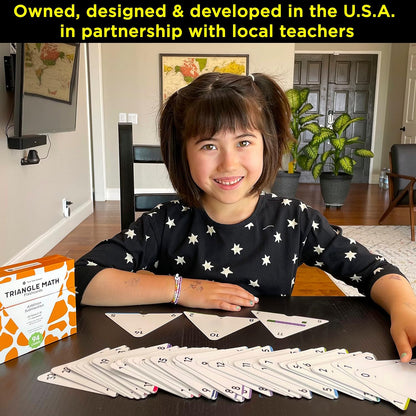 Award-Winning Triangle Math Flash Cards – 376 Multiplication & Division Facts (0–12) – Mastery-Based, Color-Coded Learning for Grades 3–6 – Durable Cards with Visual Aids