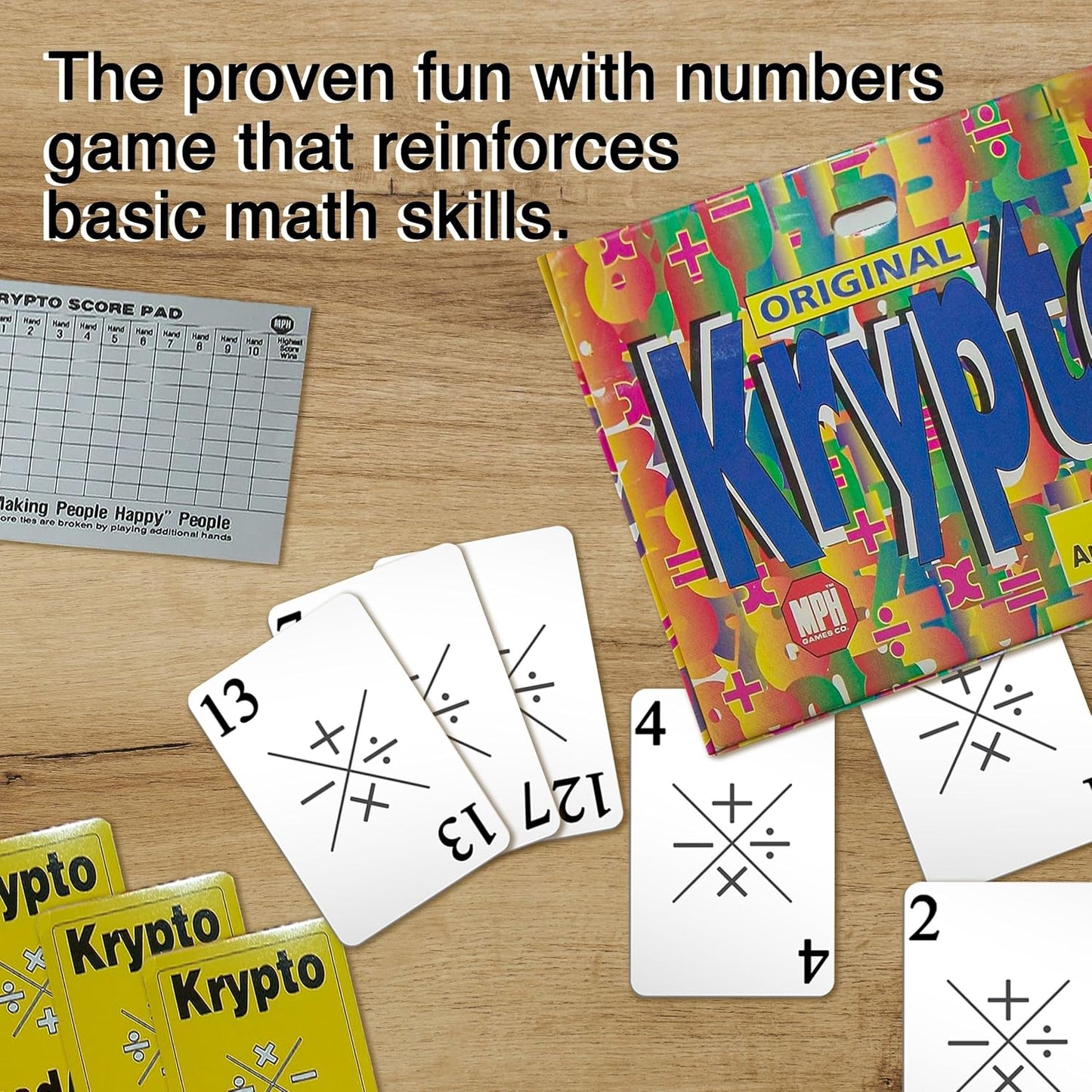 Krypto Original Arithmetic Game - Card Game of Multiplication Division, Addition, Subtraction