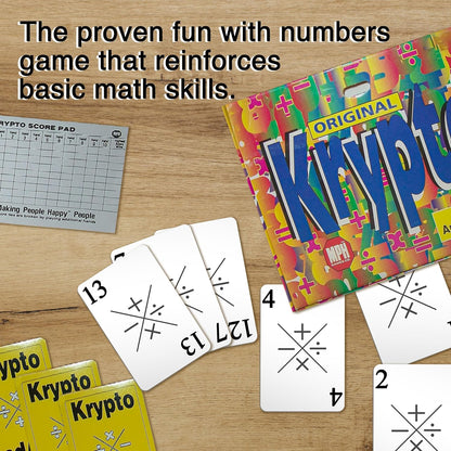 Krypto Original Arithmetic Game - Card Game of Multiplication Division, Addition, Subtraction
