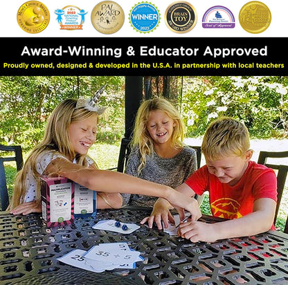 Award-Winning Math Flash Cards – 152 Multiplication & Division Facts (1–12) – 2 Facts Per Card with Visual Aids – Bonus Word Problems, Games & Durable Cardstock – Grades 2–6