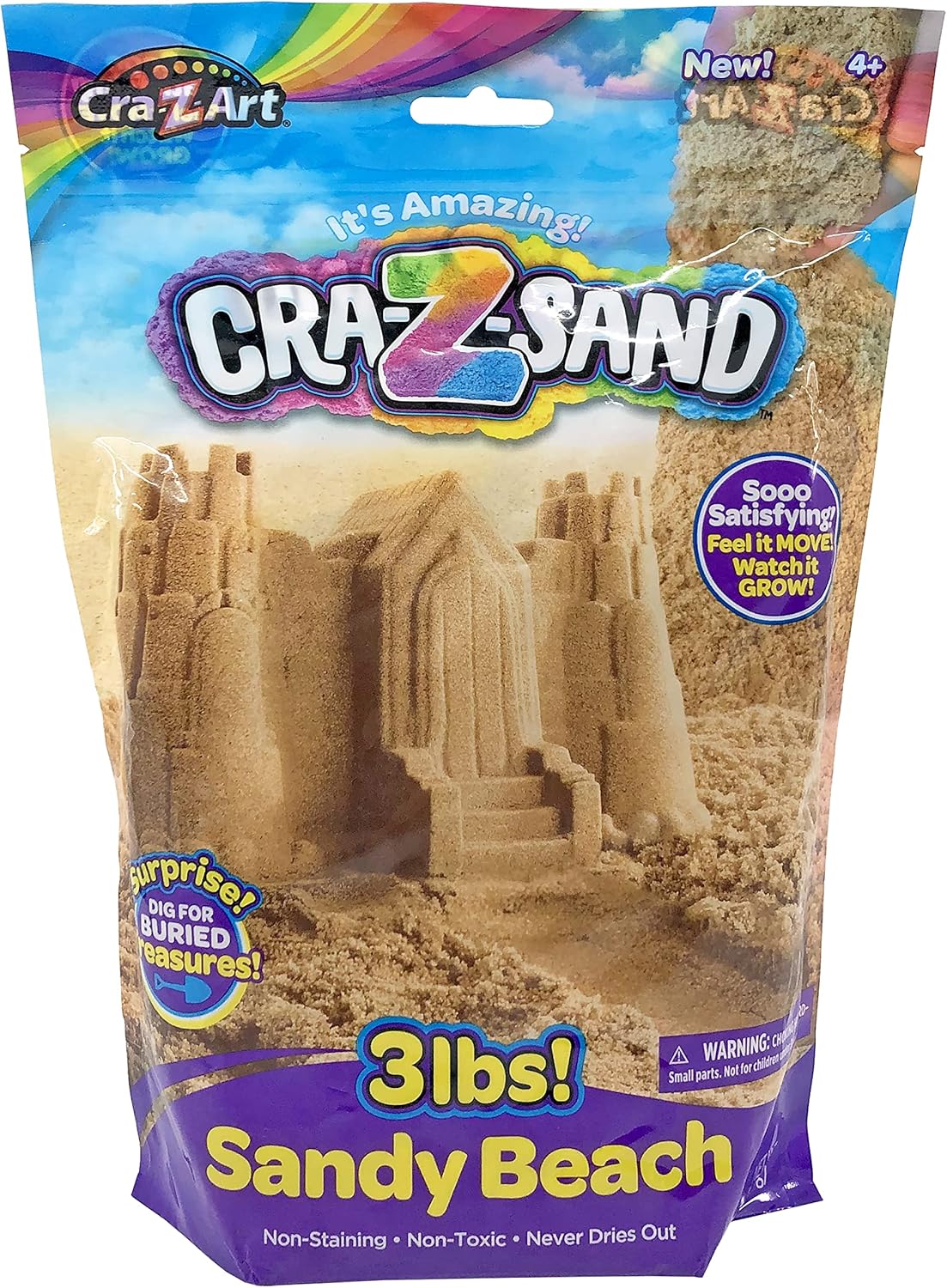 CRA-Z-Sand 3lb Bag of Beach Sand, Fun Sensory Toy w/ Tools for Ages 4+