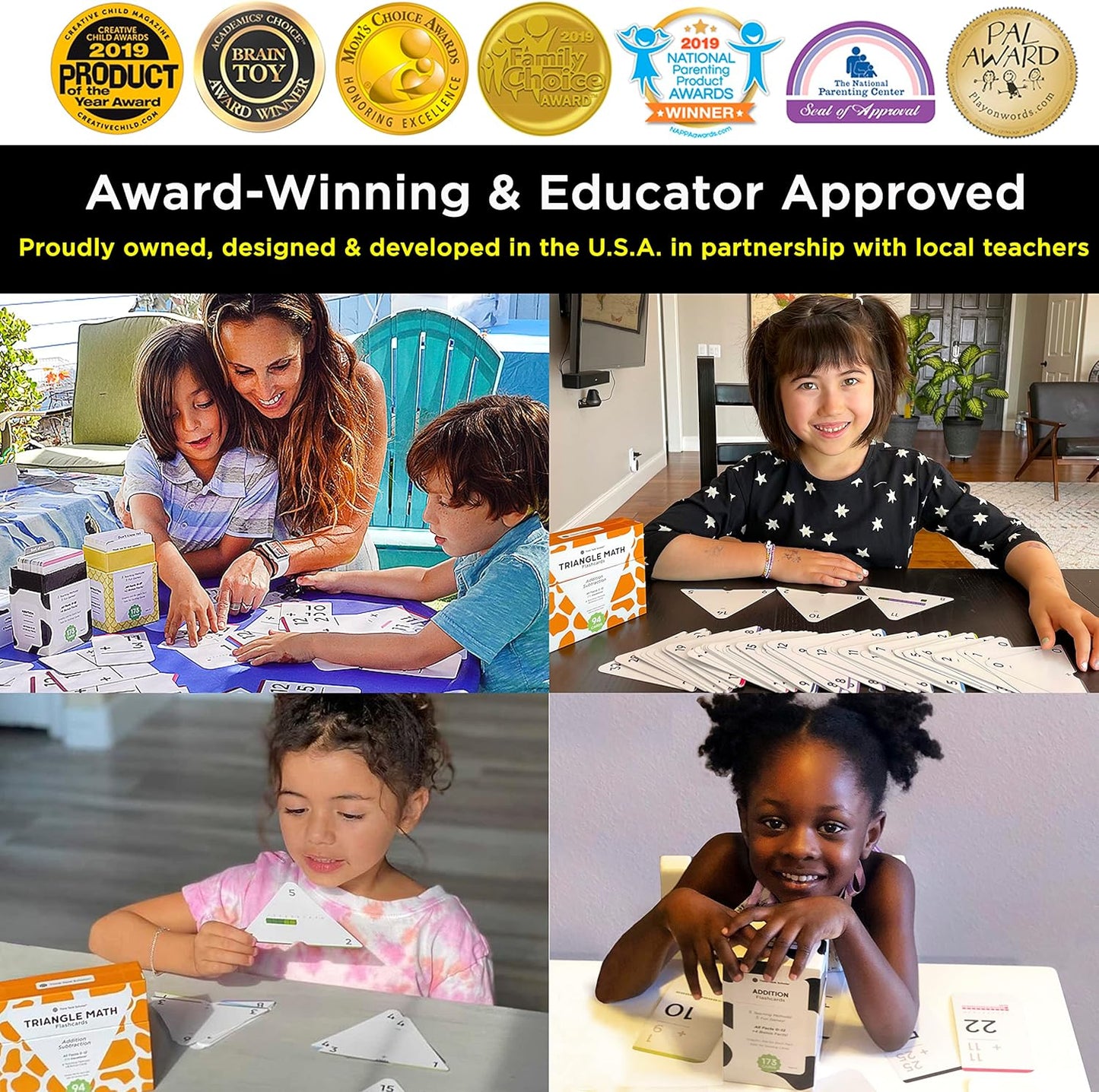 Think Tank Scholar 346 Addition and Subtraction Flash Cards Set (Award Winning) All Facts Color Coded, for Kids in Kindergarten, 1st, 2nd, 3rd Grade Class or Homeschool - Games & Chart