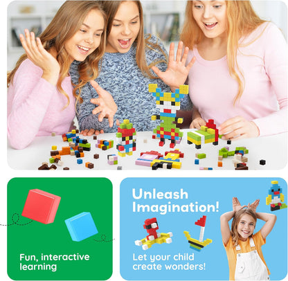 PicassoTiles 60pc Magnetic Puzzle Cube Building Set 1 Inch 3D Blocks STEM Construction Toy for Toddlers Kids Boys Girls Age 3+ Montessori Learning Travel Sensory Gift with Educational Idea Book PMC60