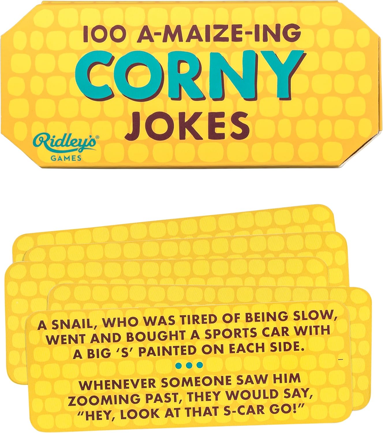 Ridley’s 100 Single Cheesy Joke Cards – Includes 100 Jokes for Kids and Adults, Funny Jokes for Family-Friendly Fun – Makes a Great Gift Idea