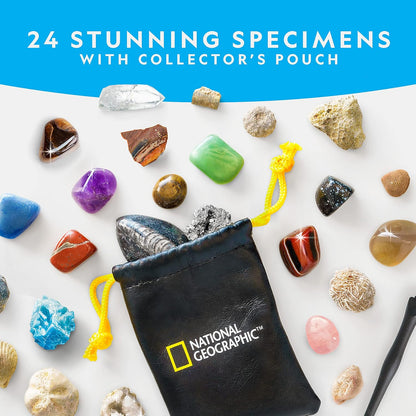 NATIONAL GEOGRAPHIC 2026 Rock Collection Advent Calendar - Countdown Calendar for Kids with 24 Gemstones, Minerals & Fossils for Kids, Complete Gem & Fossil Collection