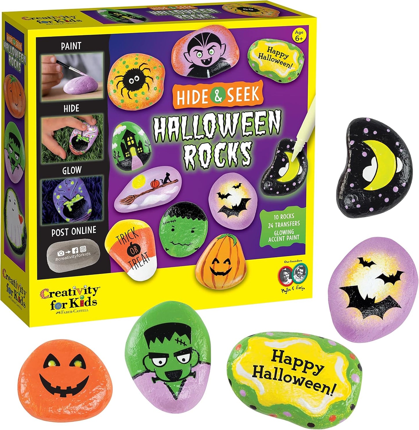 Creativity for Kids Rock Painting Kit - Glow in the Dark Rock Kit: Crafts for Kids, Painting Rocks Arts and Crafts, Kids Gift (Ages 6+)