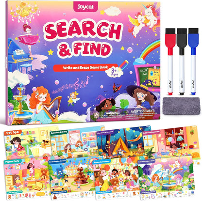 JoyCat Search and Find Activity Books, Animal Preschool Learning Activities for Toddlers & Kids, Travel Toys for Road Trip Car and Airplane, Busy Toy, Educational Game Gifts for Boys Girls Ages 3-5