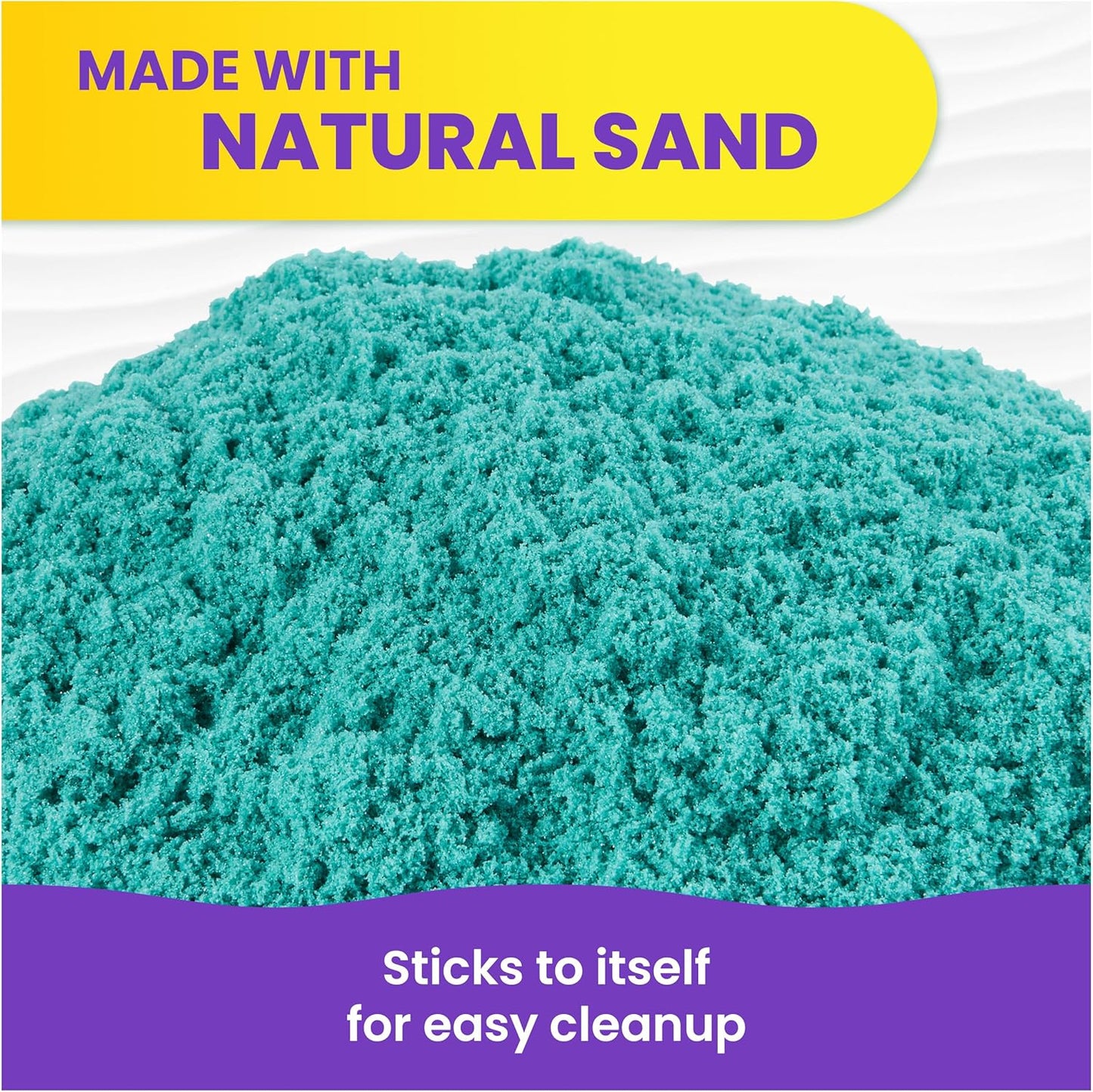 Kinetic Sand, Twinkly Teal 2lb Bag of All-Natural Shimmering Play Sand for Squishing, Mixing and Molding, Sensory Toys for Kids Ages 3 and up