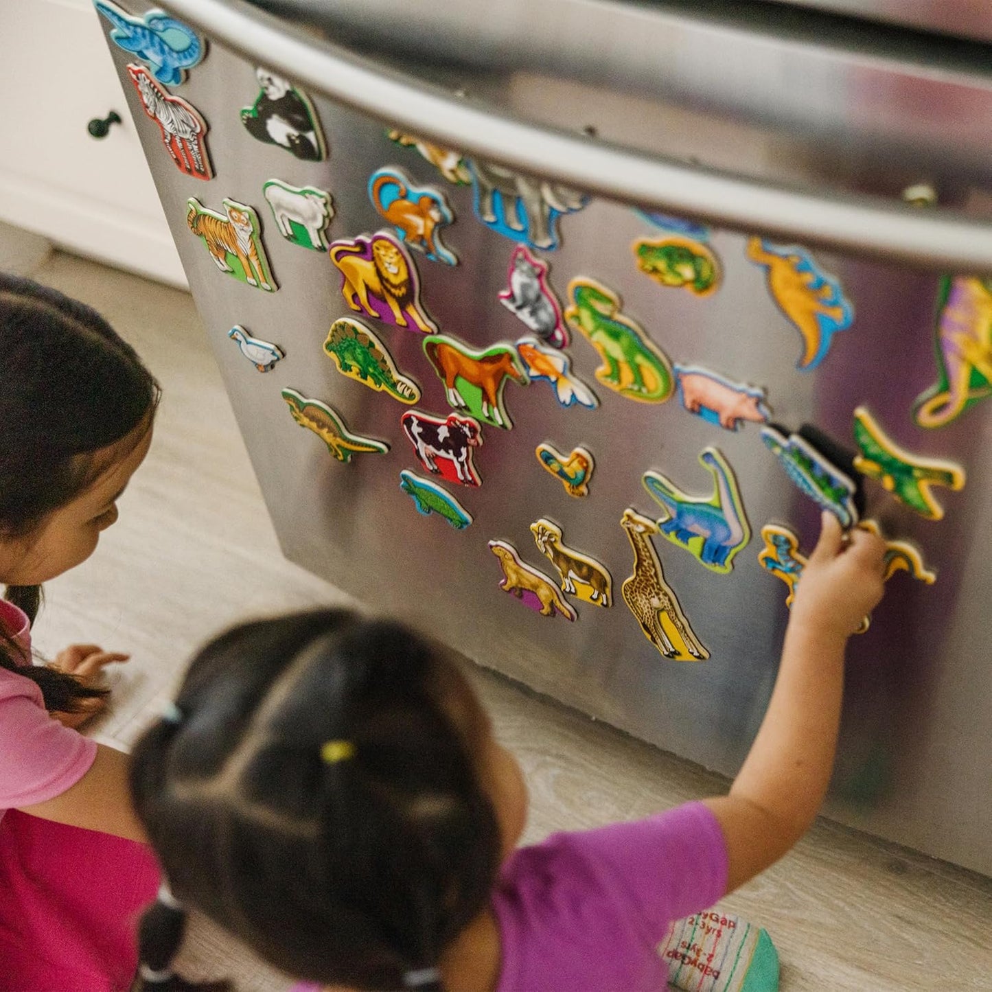 Melissa & Doug Wooden Magnets Set - Animals and Dinosaurs with 40 Wooden Magnets
