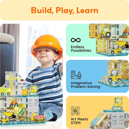 PicassoTiles Magnet Tiles Magnetic Building Blocks Aquarium Marine Animal Theme Set with 8 Character Action Figures Shark Crab Turtle STEM Toys Construction Preschool Toddlers Kids Boys Girls 3+ PTQ15