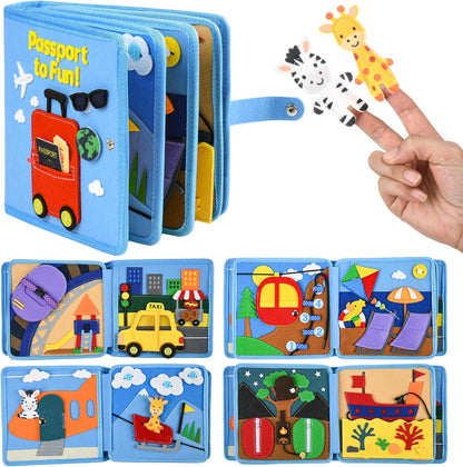 Busy Book for 1 Year Old – Montessori Busy Book for Toddlers 1–3 – Passport to Fun Travel Activity Book