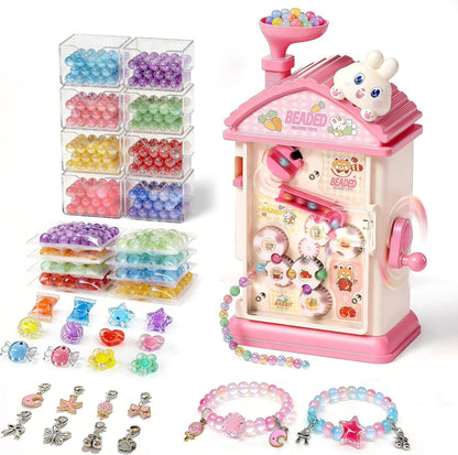 Eohemeral Bracelet Making Kit for Girls 6-12, Jewelry Making Kit with 800 Beads, DIY Bracelet Maker Machine, Built-in Storage & Bead Recycler, Kids Crafts Toy No Batteries Required (Pink)