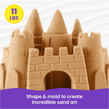 Kinetic Sand, 11lb (5kg) Natural Brown Play Sand, Mega Box for Arts and Crafts, Sandbox (Packaging May Vary), Moldable Sensory Toys for Ages 3 and up, Pack of 2