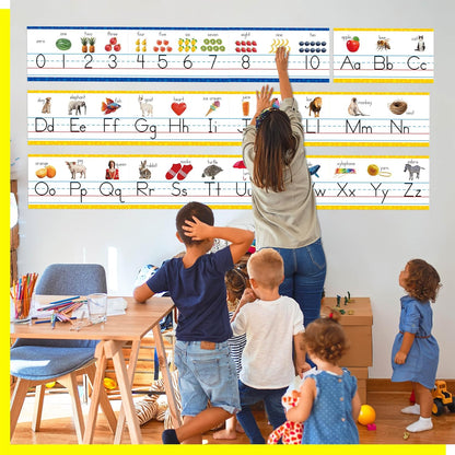 Alphabet Bulletin Board Set, 15 PCS Crayon Die-Cut ABC Wall Decorations 26 Upper & Lower Case Letters Plus 0-20 Numbers for Preschool, Kindergarten Classroom Playroom Bedroom Decorations
